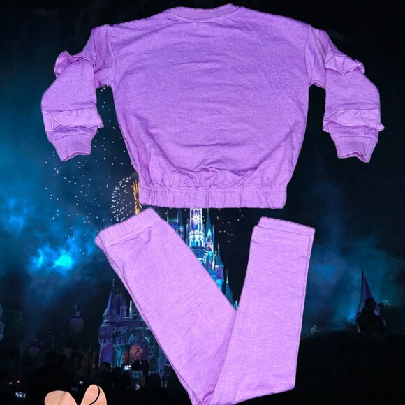 Disney Minnie & Daisy Kids Sweatshirt | Purple Ruffle Sleeve Shirt - Picture 4 of 4